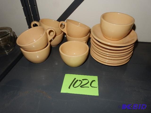 8 Homer Laughlin Heavy Duty Cups and Saucers
