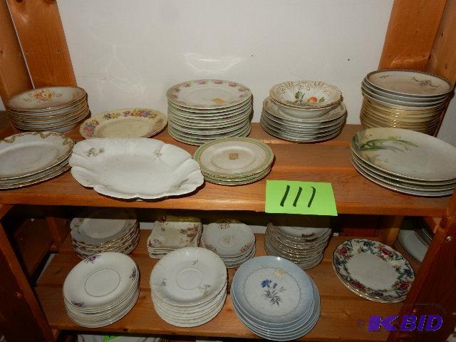 2 Shelves of Misc. Plates