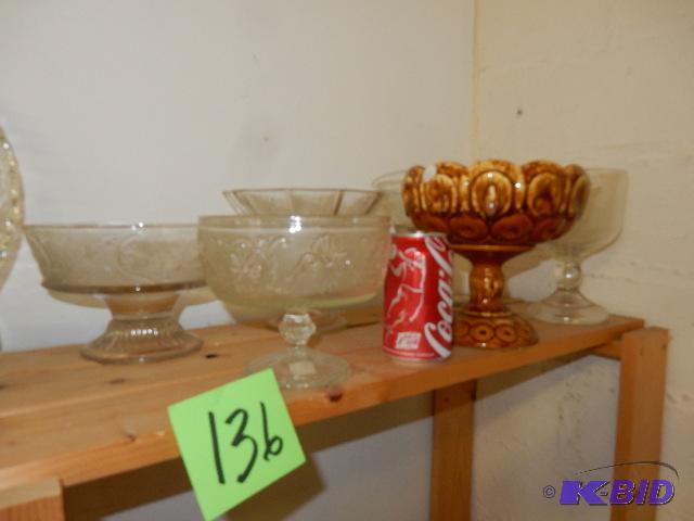 6 Large Pedestal Dishes