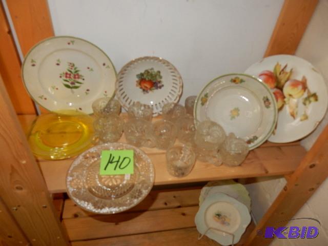 Misc. Cut Glass Coffee cups and decorative plates