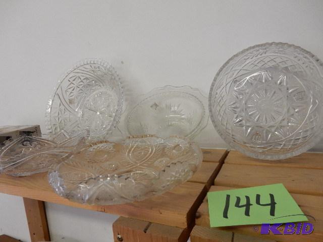Cut Glass Serving plates and Bowls