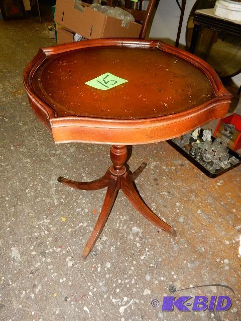 Lamp Table.. Leather top