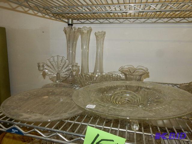 Cut Glass Bowls, Vases, Candleabras