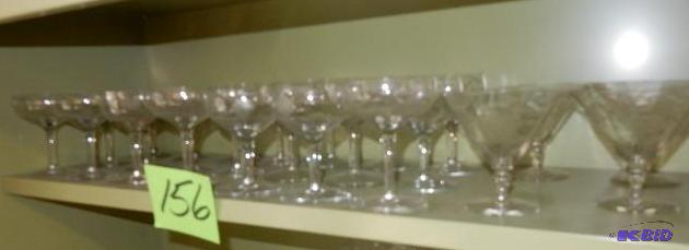 Large lot of Crystal ChampagneDesert dishes