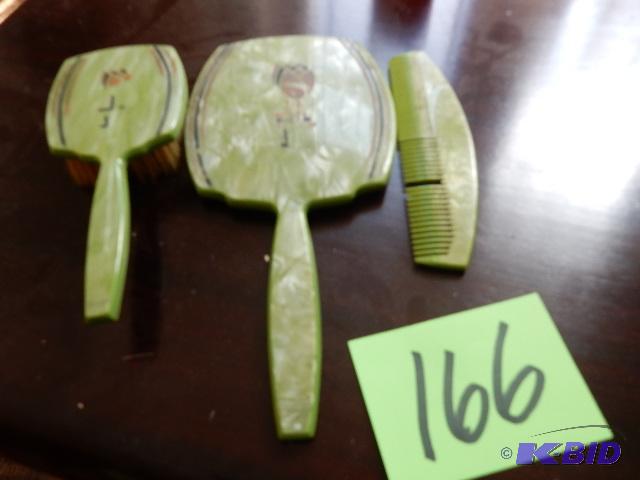 Vintage Brush, Mirror and comb