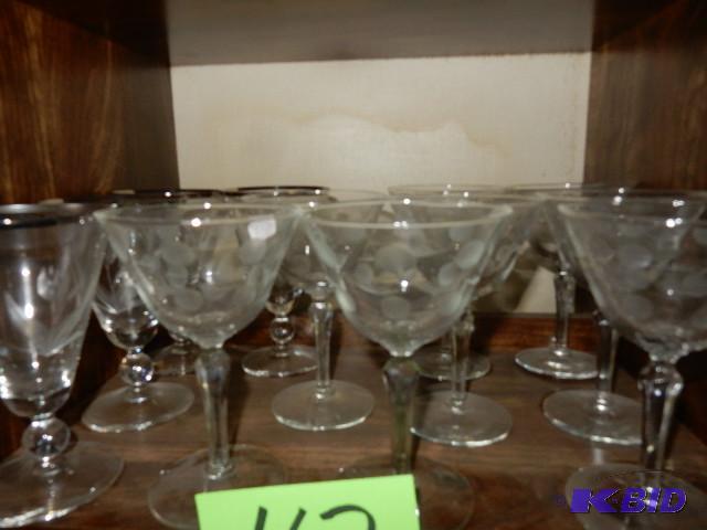 Crystal Sherbets, Parfaits and wine glasses