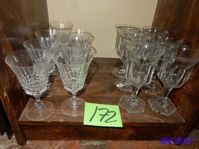 2 Sets of 6, Crystal Water Glasses