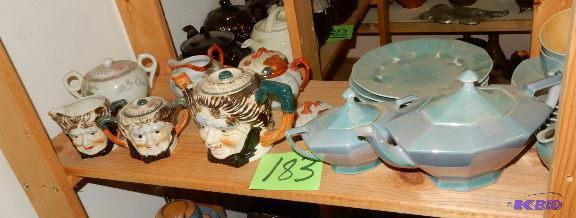 2 Partial sets of China, made in Japan, Intersting Japanes Tea pot and creamer and sugar