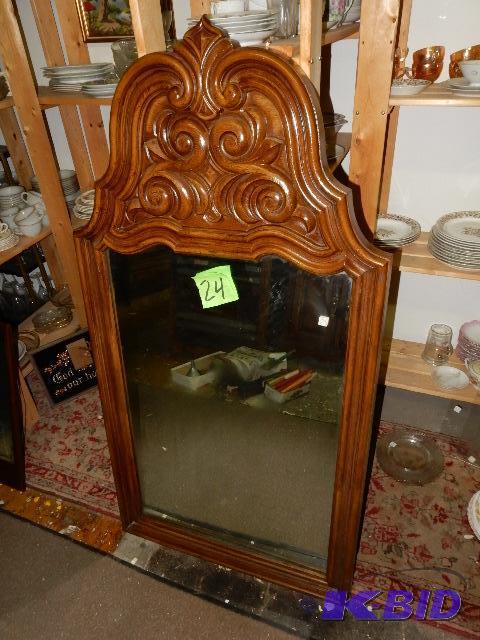 Simulated Oak Frame Mirror