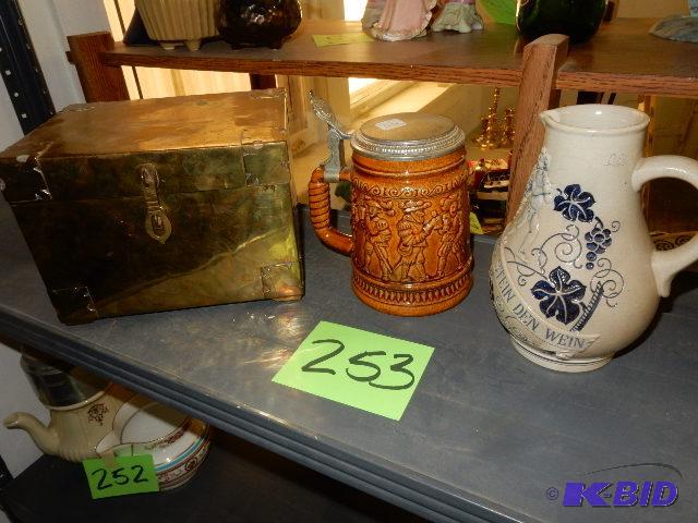 Brass Box, Beer Stein, water pitcher