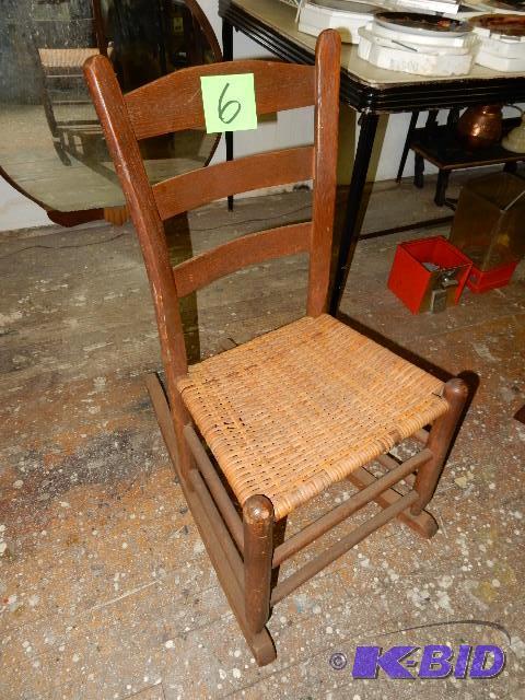 Oak and Woven seat Rocker