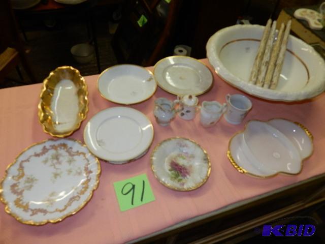 Misc. Gold edged China,Basin