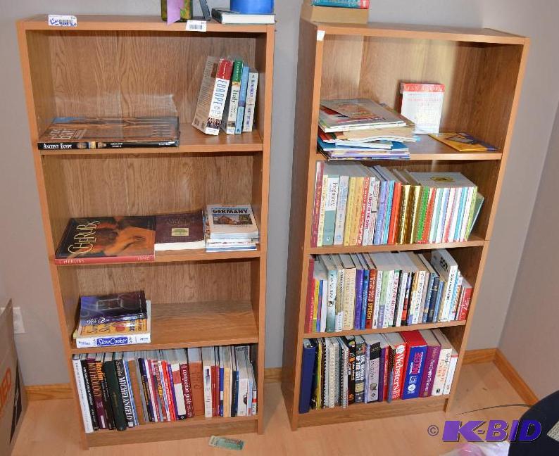 lot 100 image: 2 book shelves 56x25x10" Books not inclu...