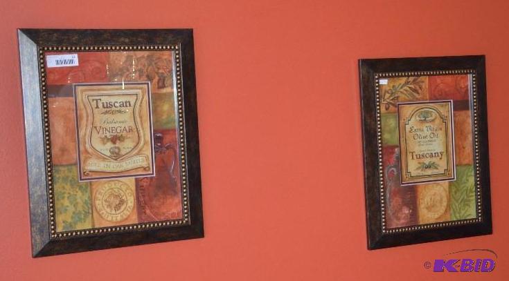 lot 11 image: wood framed prints pair 20x15"...