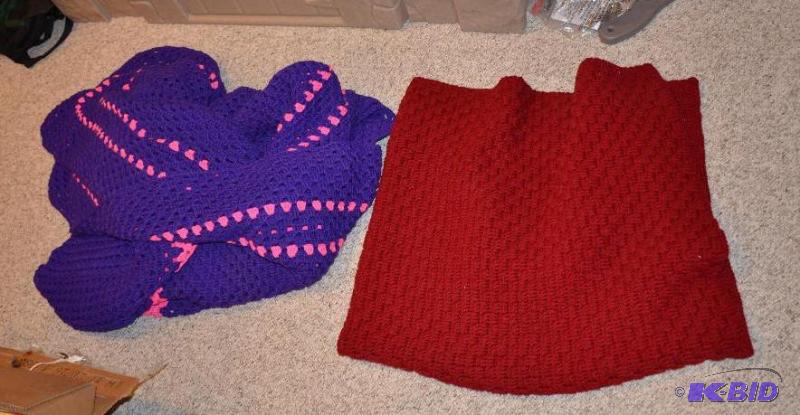 lot 135 image: Two afghan blankets...