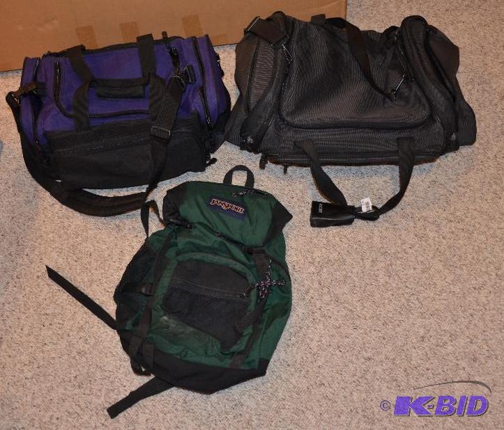 lot 136 image: Two Ascot duffel bags, one back pack...