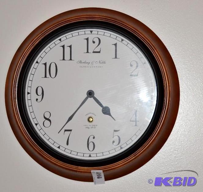 lot 20 image: Wall clock 16" diameter by Sterling &...