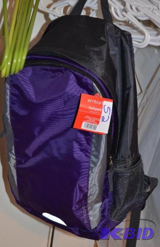 lot 52 image: Embark Purple and black Diaper bag  backpack...