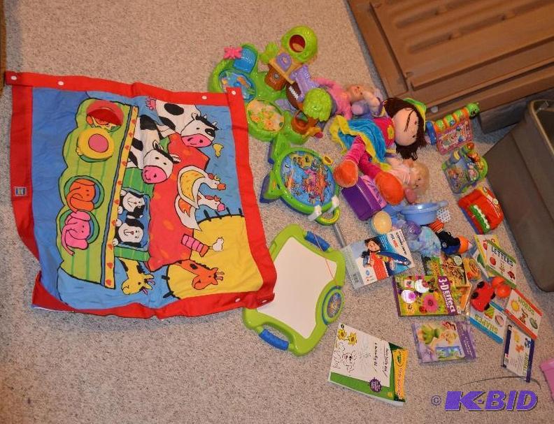 lot 66 image: Large bin of young childrens toys, please in...