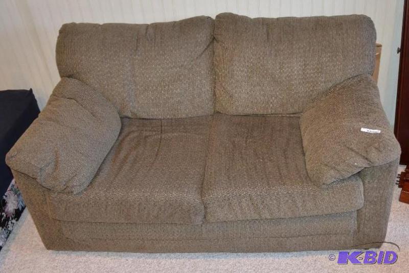 lot 77 image: Love seat coach, 56 long. Bring your own help...
