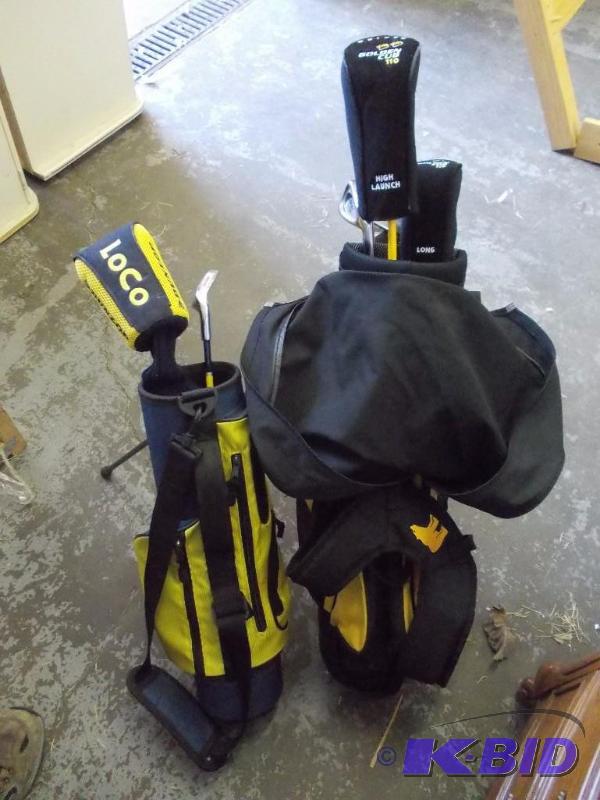 2-Childs Size Golf Bags &amp Assorted Golf ...