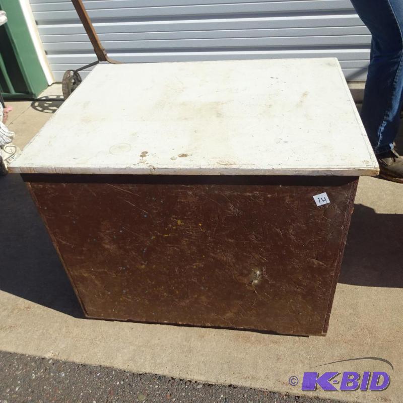 Wood Storage Box with Lid On Wheels 32 X 25 X...