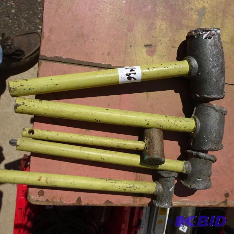 4 Lead Hammers and 1 Brass...