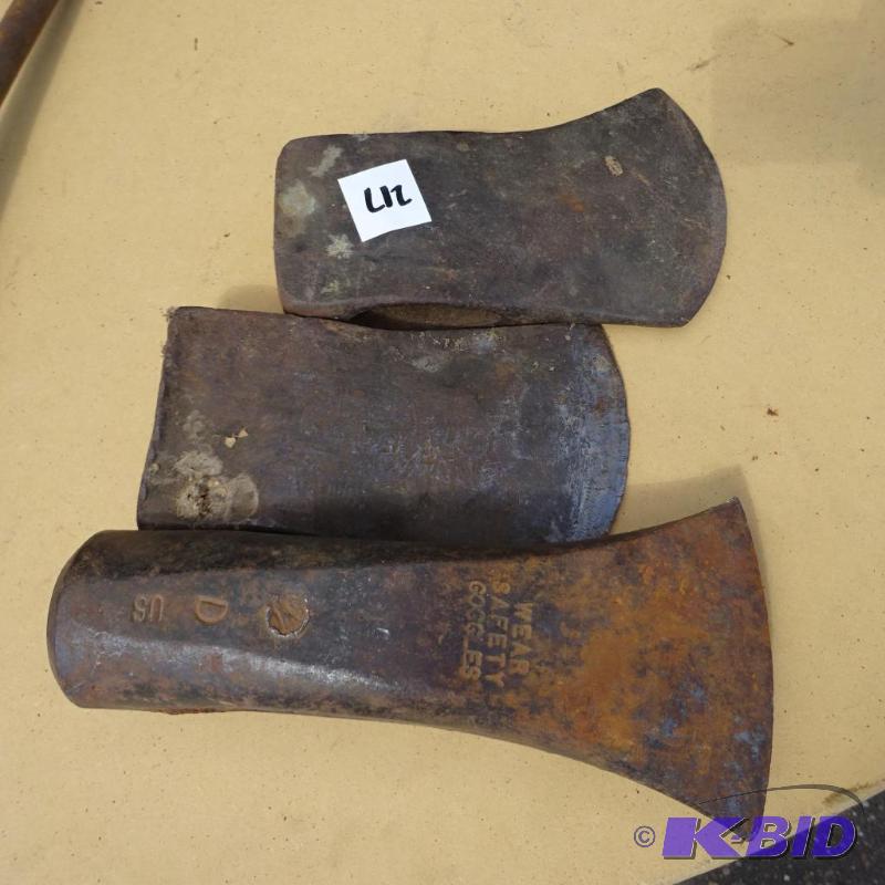 2 Axe Heads and Splitting Maul Head...