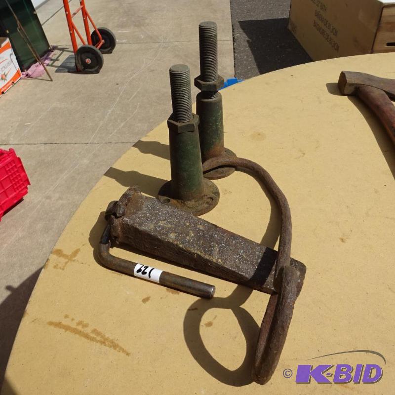 Splitting Wedge. Bale Hook. 2 Machine Leveler...