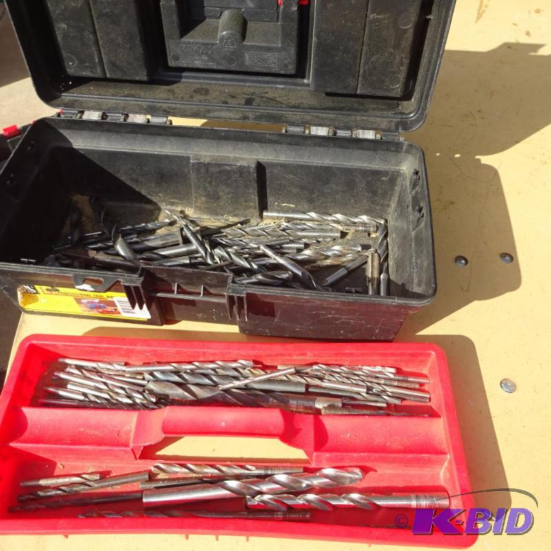 Plastic Tool Box with Misc Drill Bits...