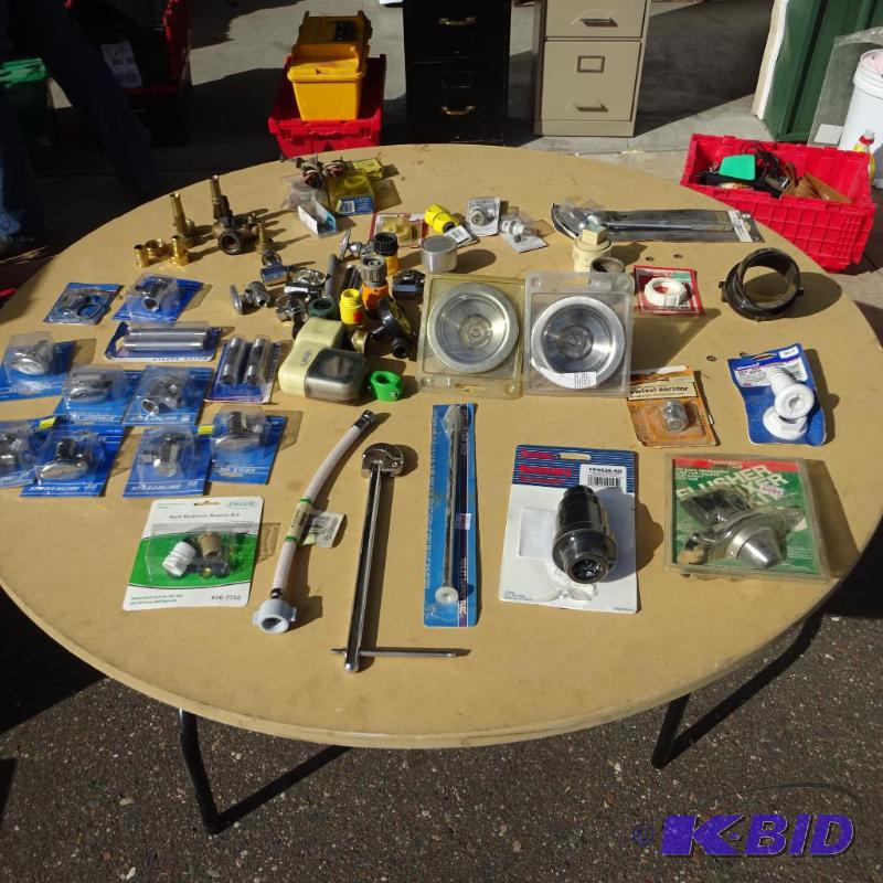 One Lot Of Misc Plumbers Supplies Tote Not In...