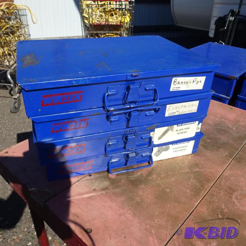 4 Metal Hardware Bins...