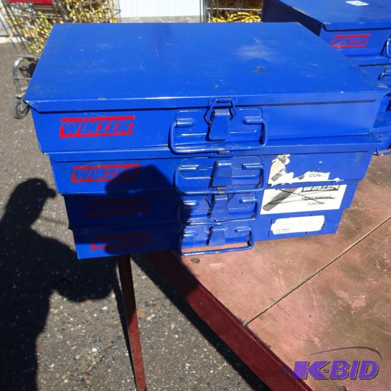 4 Metal Hardware Bins...