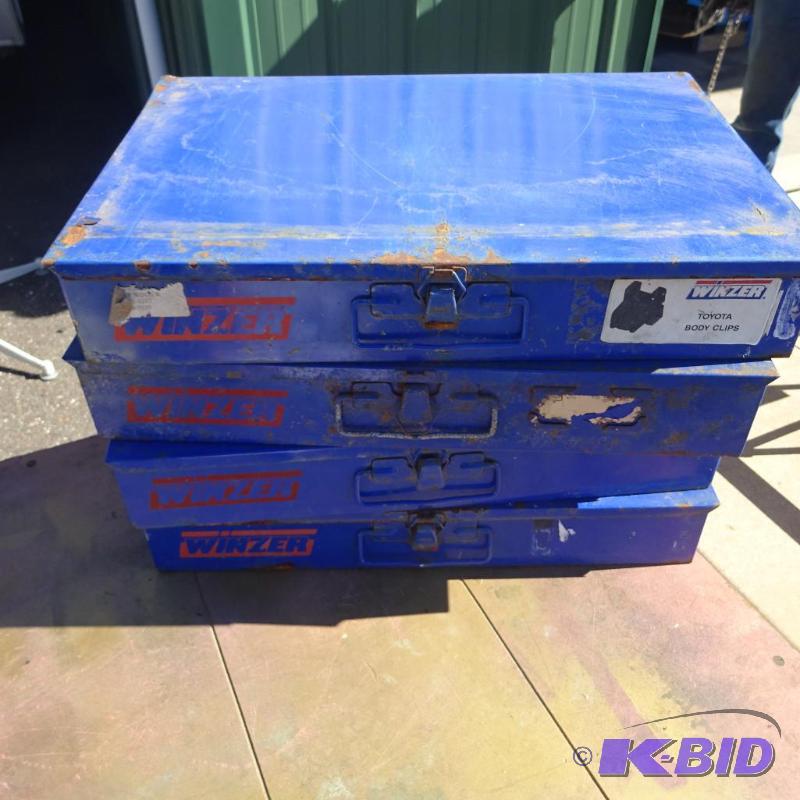 4 Metal Hardware Bins...