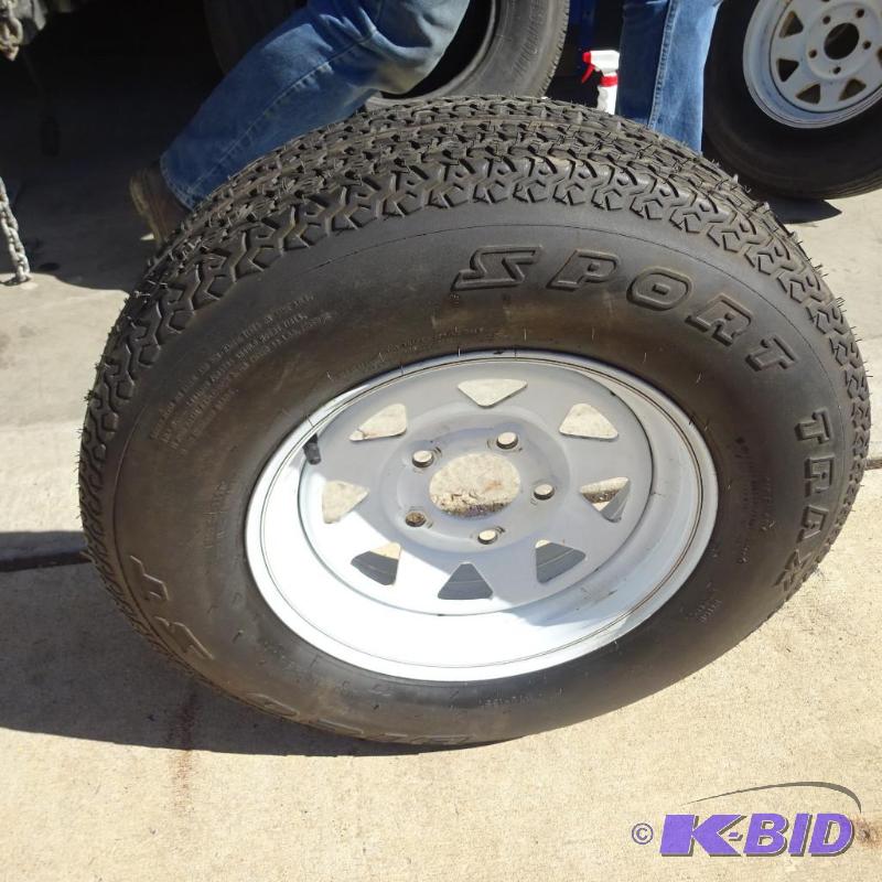 Trailer Tire and Rims 5 Hole 1032 Tread. 4 P...