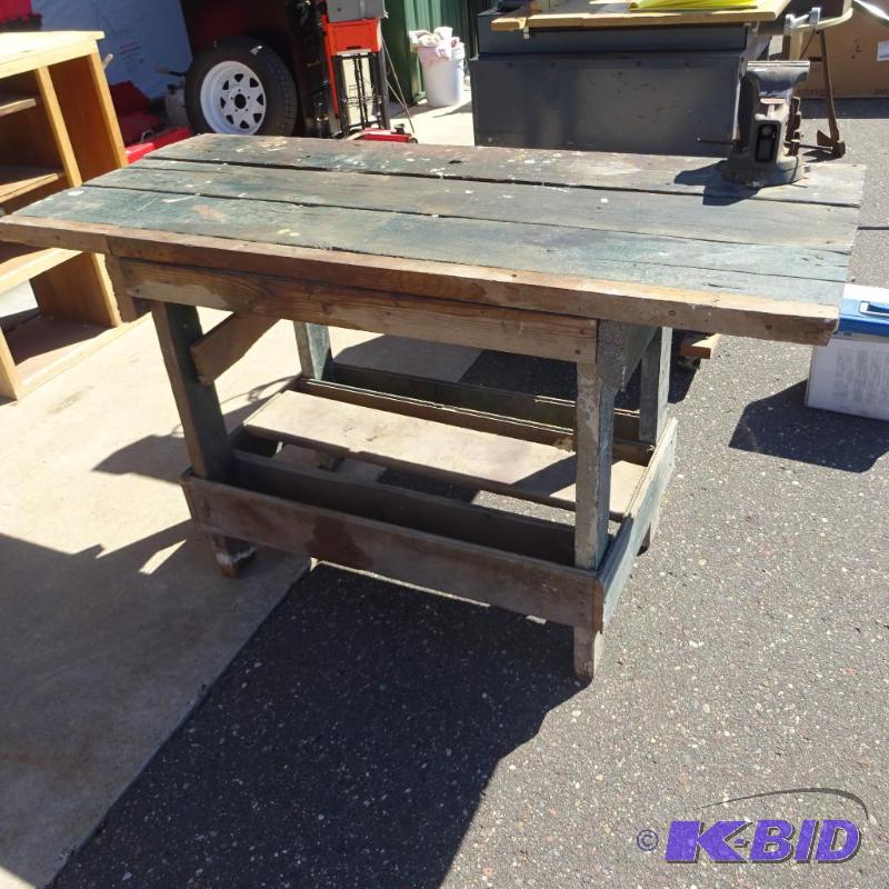 Wood Work Bench. Solid Vise not Included...