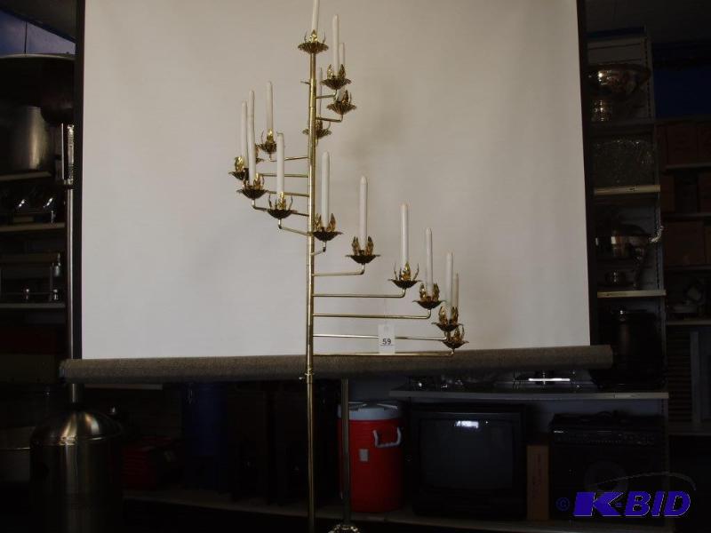 Candelabra 15 Light Spiral Brass Color Adjust...