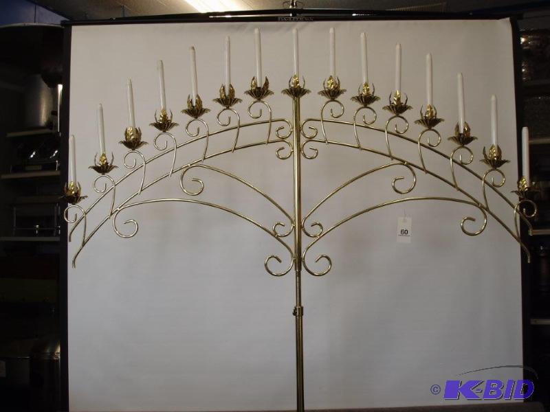 Candelabra 15 Light Fan Free Standing Brass C...