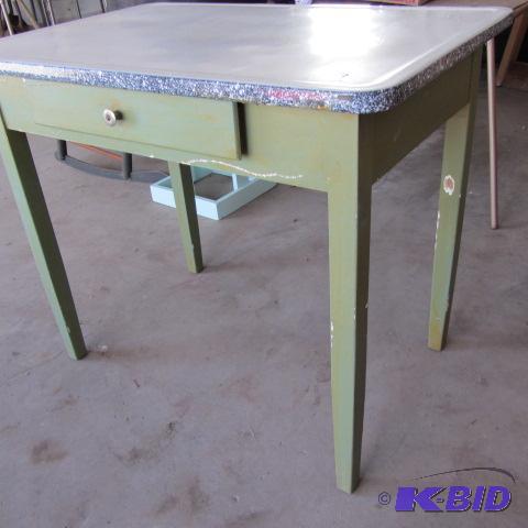 lot 105 image: Enamel Canning Table