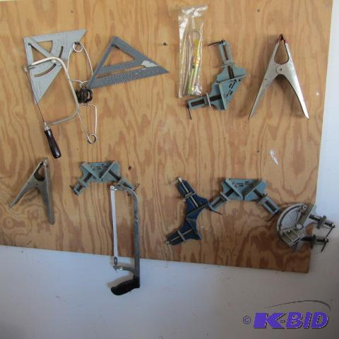 lot 30 image: Framing Clamps, Square, Saws
