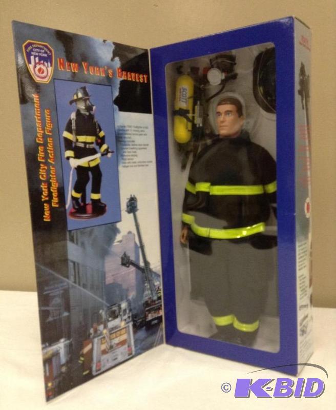 lot 3 image: NY Fire Department Fire Zone Firefighter Action Figure