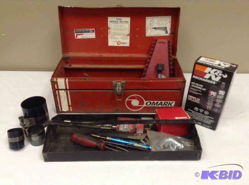 lot 68 image: Metal Omark Tool Box With Tools