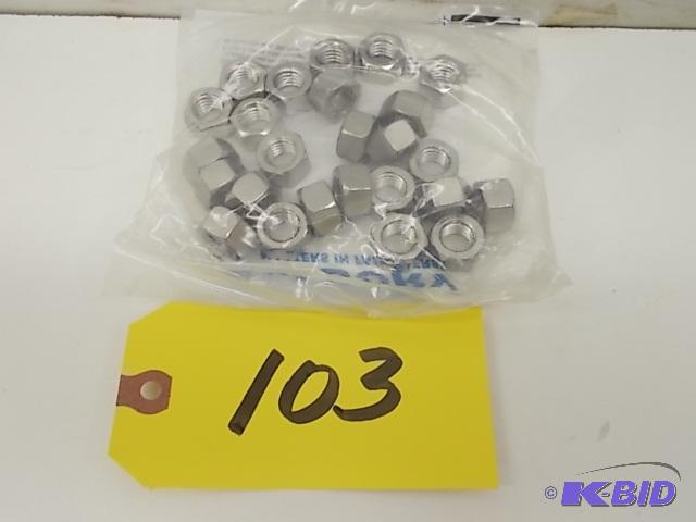 lot 103 image: 25 pk. 12"-13 SS304 Stainless Steel Hex...