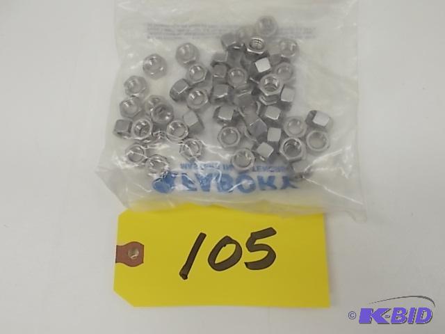 lot 105 image: 50 pk. 38"-16 SS304 Stainless Steel Hex...