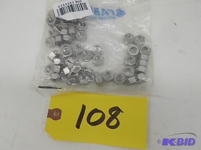 lot 108 image: 50 pk. 38"-16 SS304 Stainless Steel Hex...