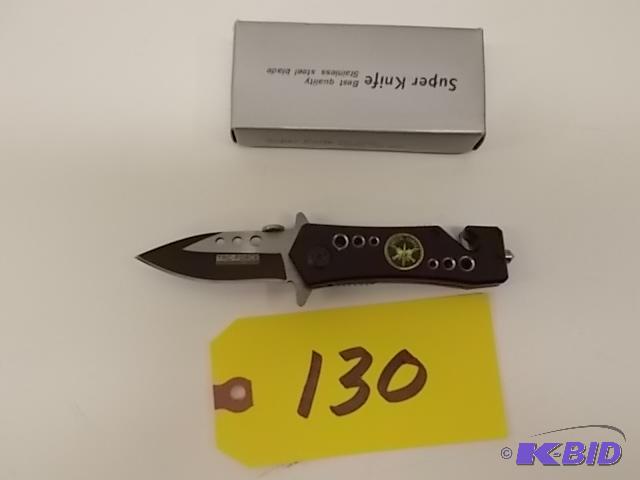 lot 130 image: Super Knife YC-555SF Lockblade Rescue Knife...