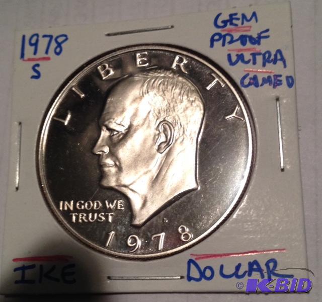 lot 37 image: 1978-S Last Year of Issue Ike Dollar Super Nice Gem Proof Ultra Cameo.