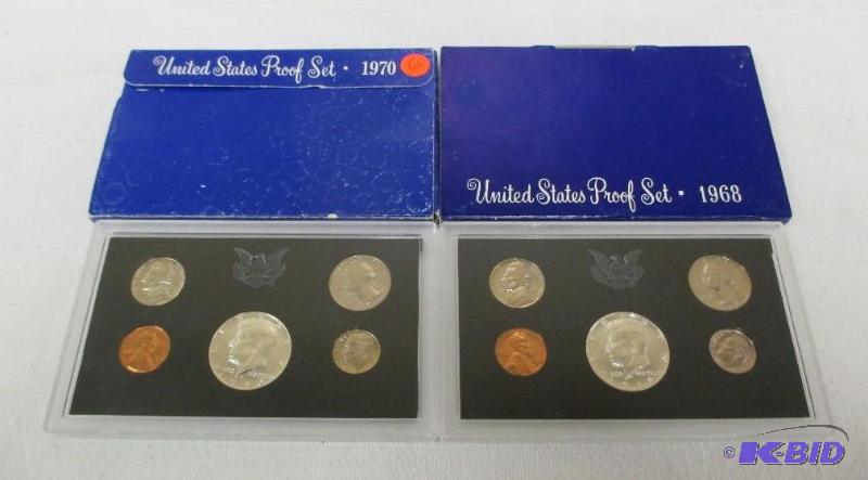 lot 6 image: 1968-S Proof Set and 1970-S Proof Set with Cameo Nickel