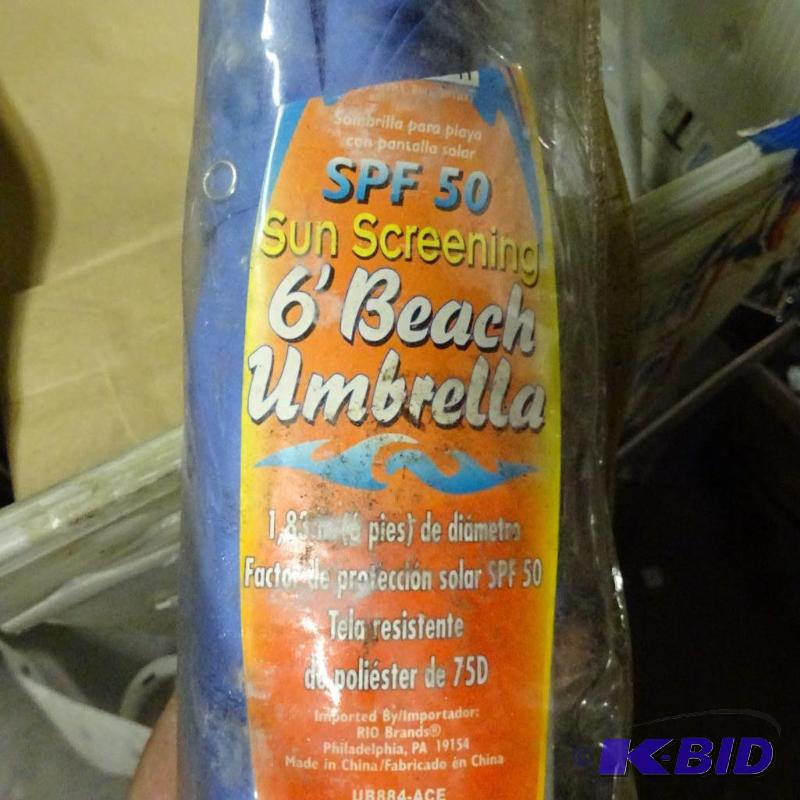 New SPF 50 Sun screening 6 foot beach umbrell...