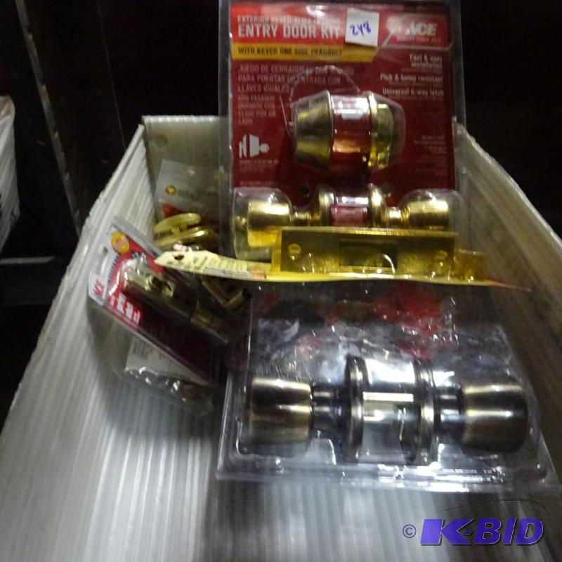 New large lot of door handles, latches, reinf...